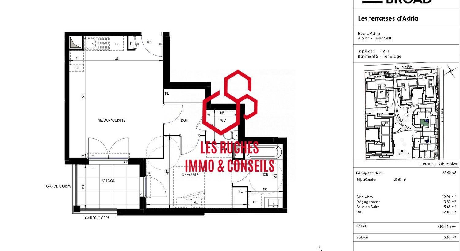 Appartement à vendre, 46m², Ermont