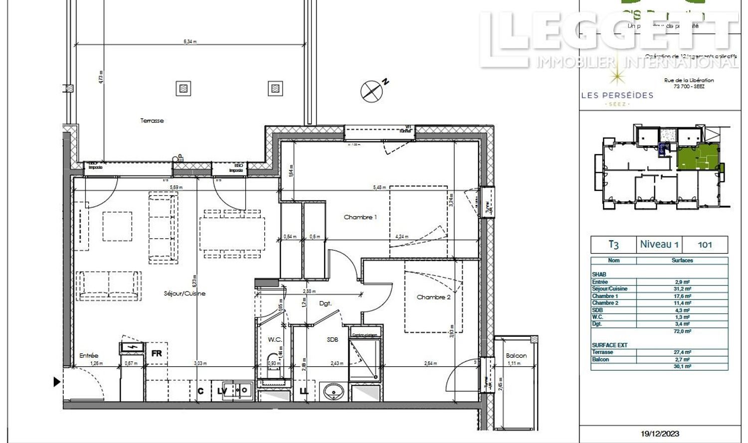 Appartement à vendre, 72m², Séez