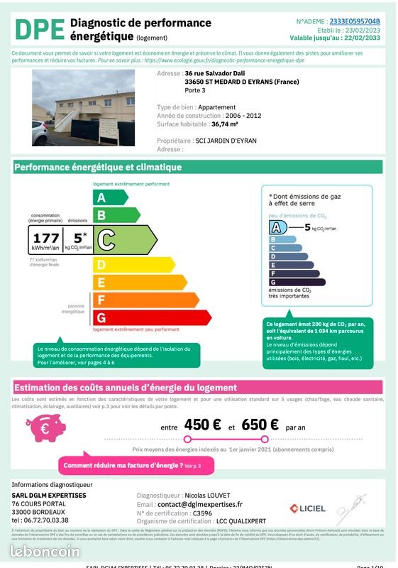 Appartement à louer, 36m², Saint-Médard-d'Eyrans