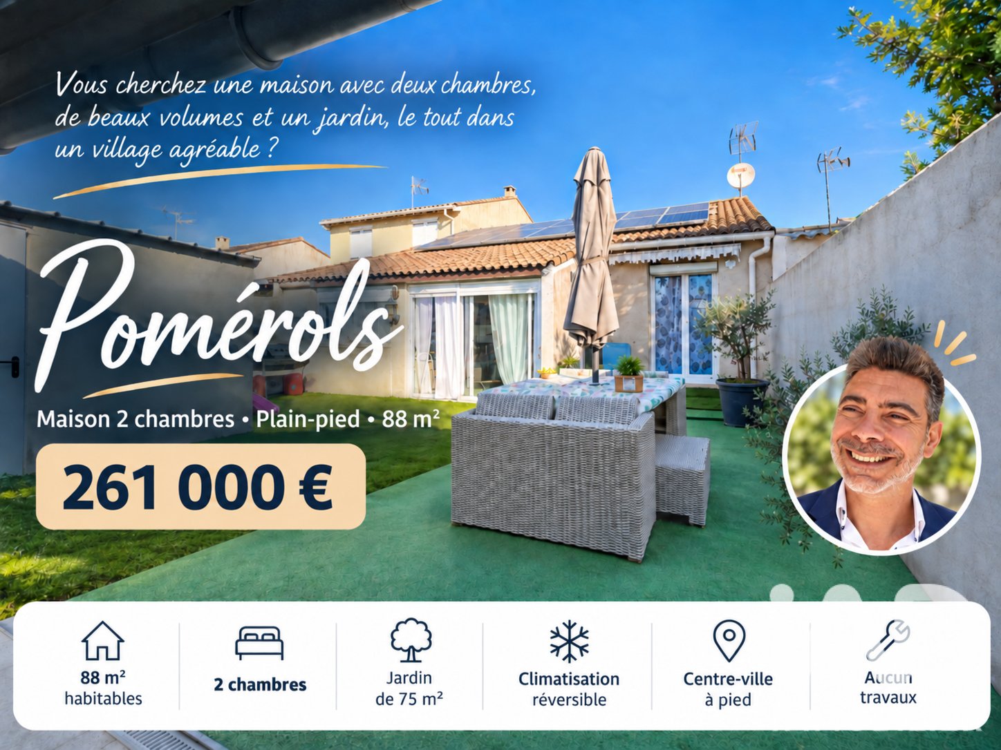 Maison à vendre, 88m², Pomérols