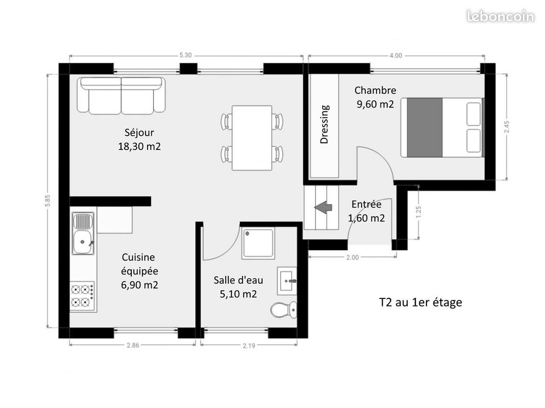 Appartement à louer, 42m², Bapaume