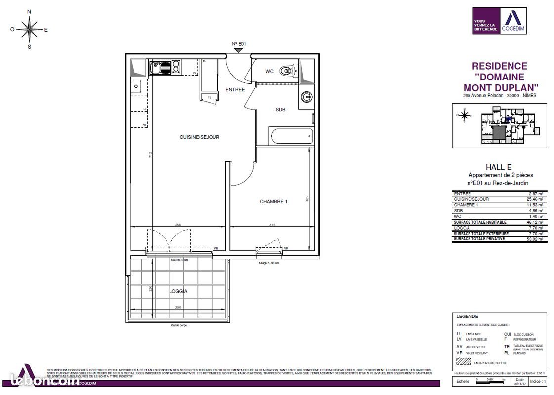 Appartement à louer, 46m², Nîmes