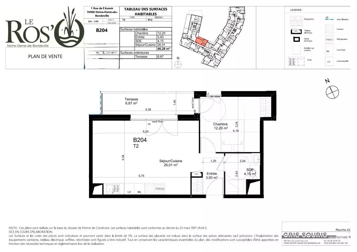 Appartement à vendre, 46m², Notre-Dame-de-Bondeville