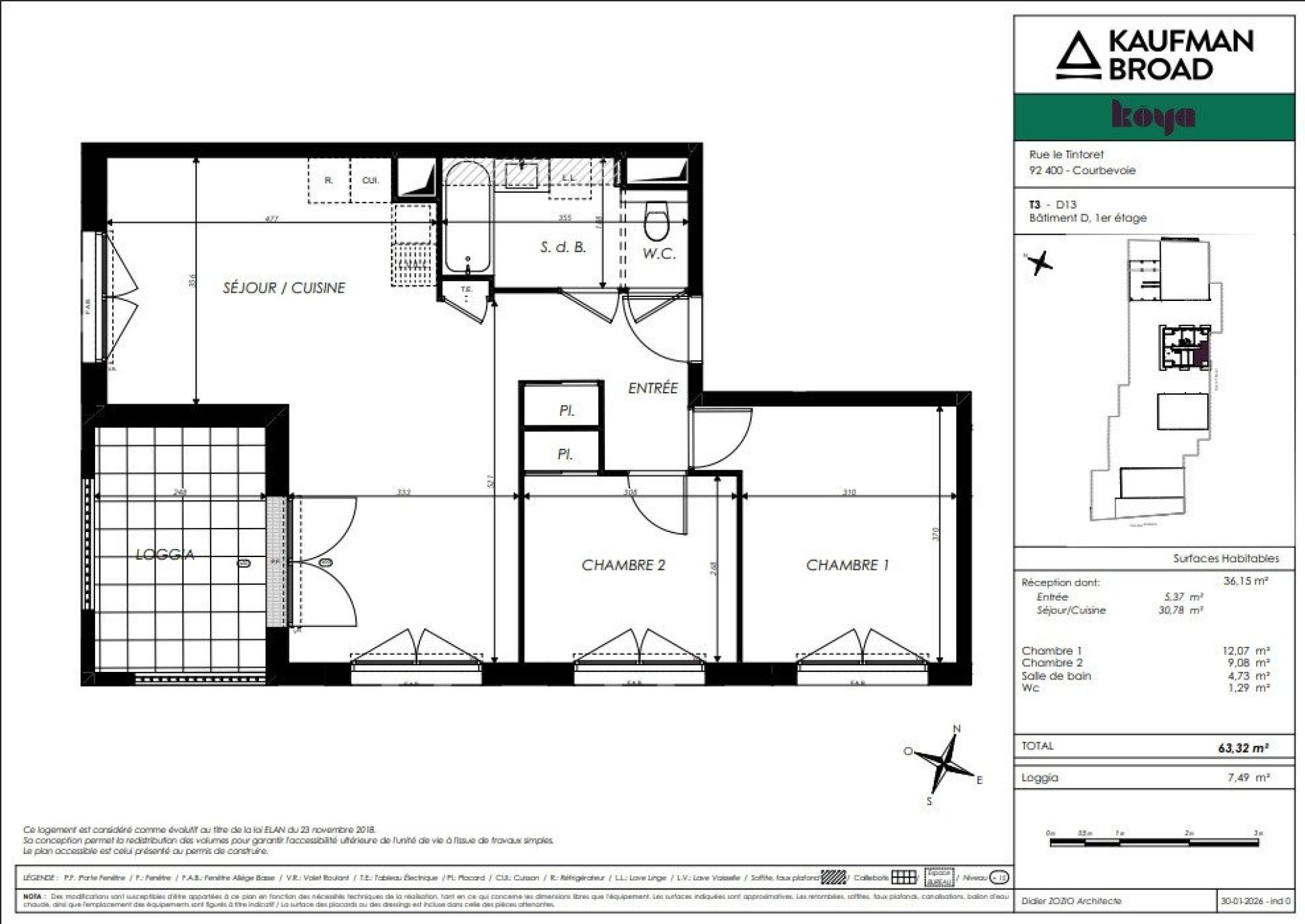 Appartement à vendre, 64m², Courbevoie