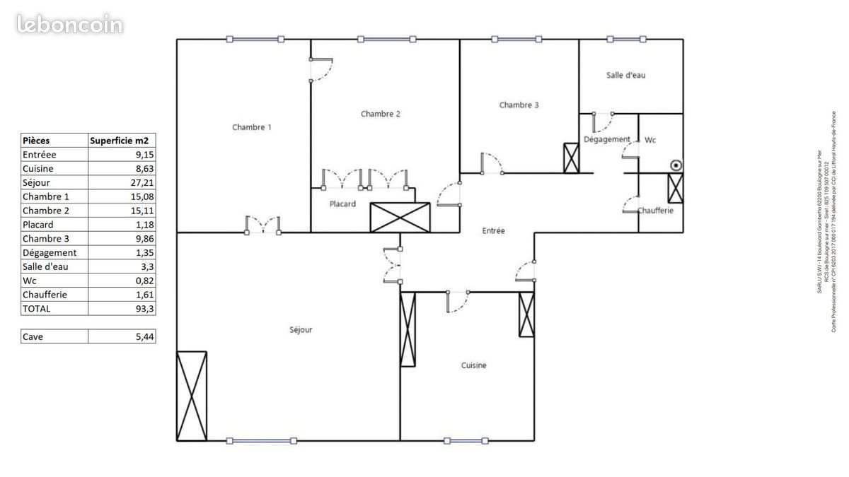 Appartement à vendre, 94m², Boulogne-sur-Mer