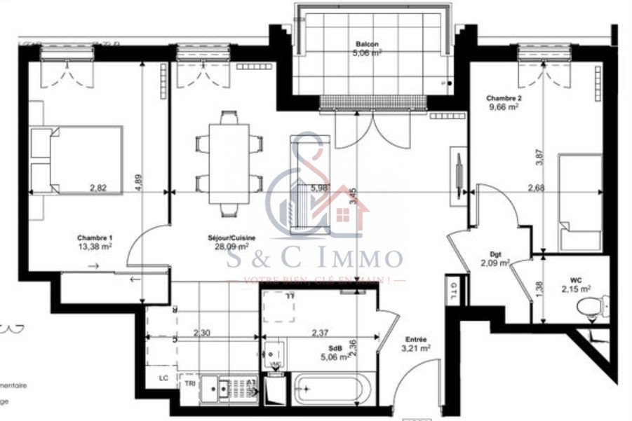 Appartement à vendre, 64m², Le Blanc-Mesnil