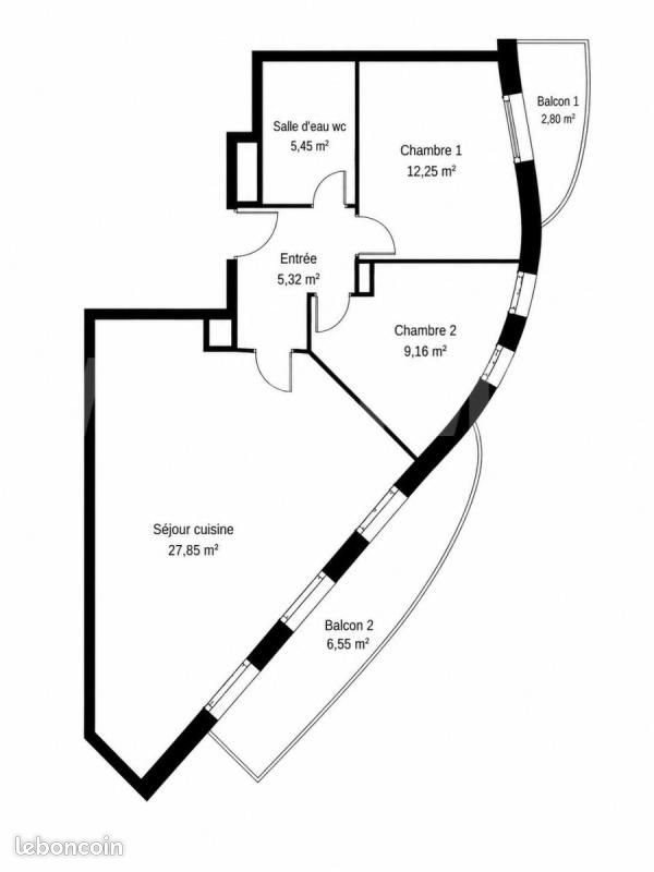 Appartement à vendre, 60m², Montreuil