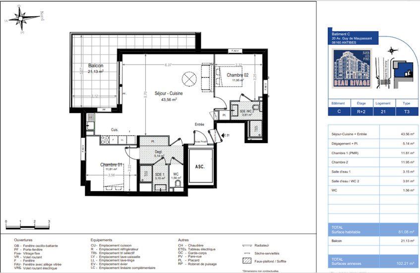 Appartement à vendre, 80m², Antibes