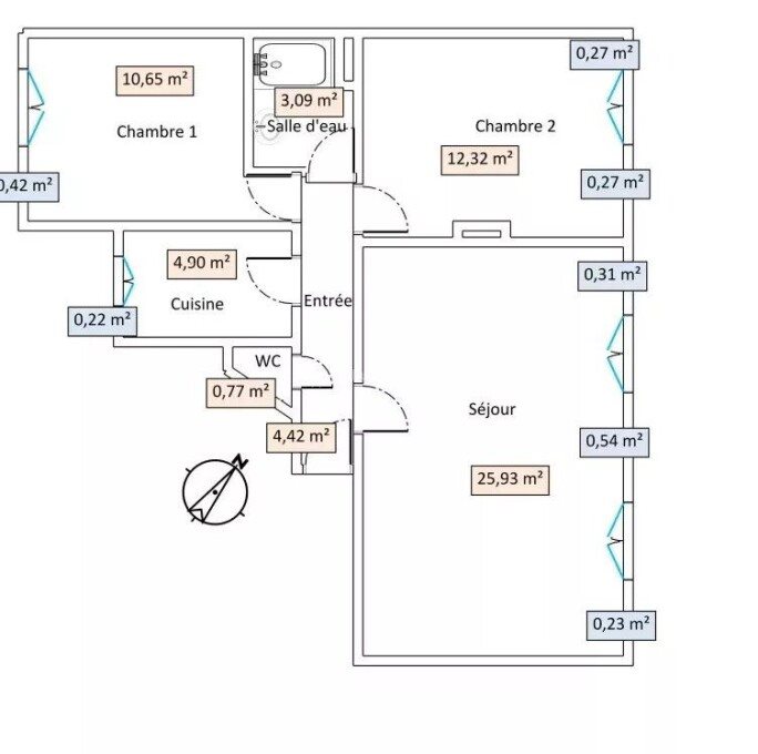 Appartement à louer, 62m², Asnières-sur-Seine