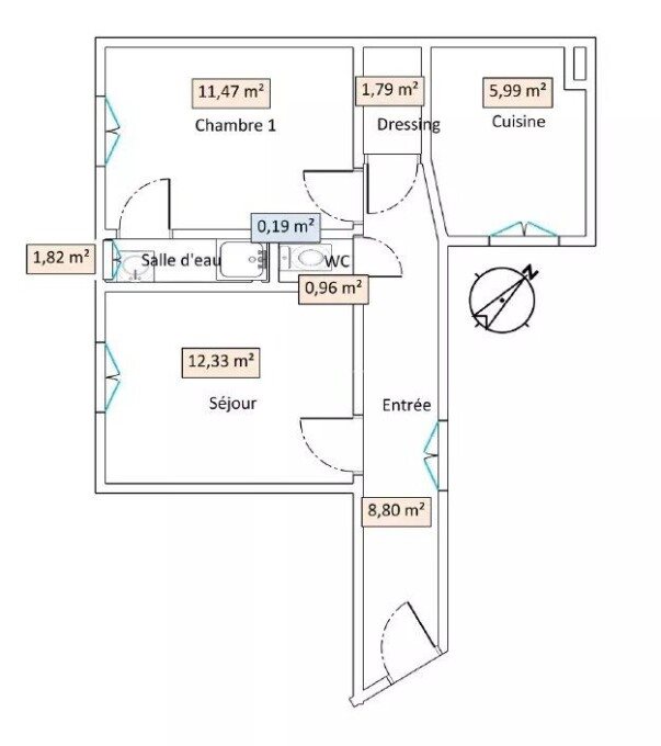 Appartement à louer, 43m², Asnières-sur-Seine