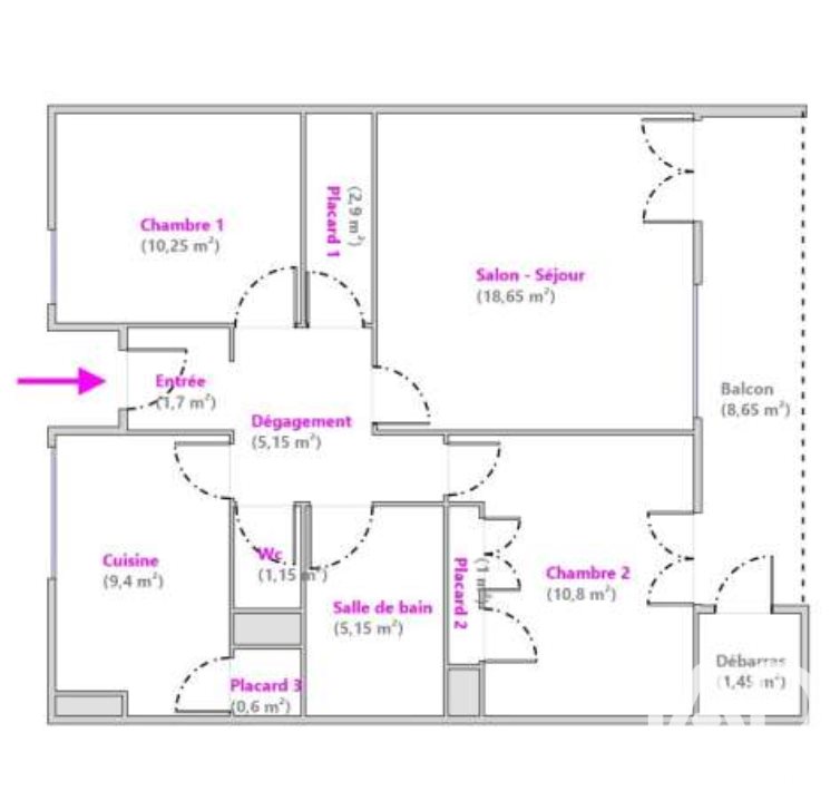 Appartement à vendre, 67m², Angers