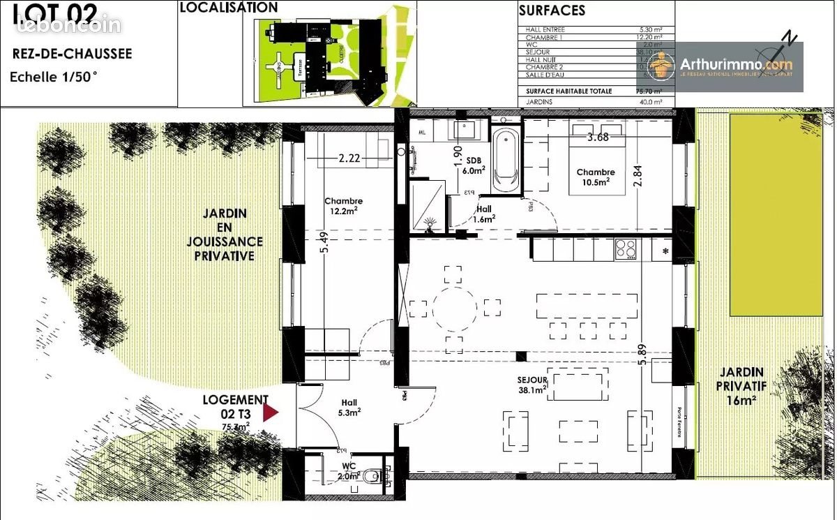 Appartement à vendre, 77m², Lille
