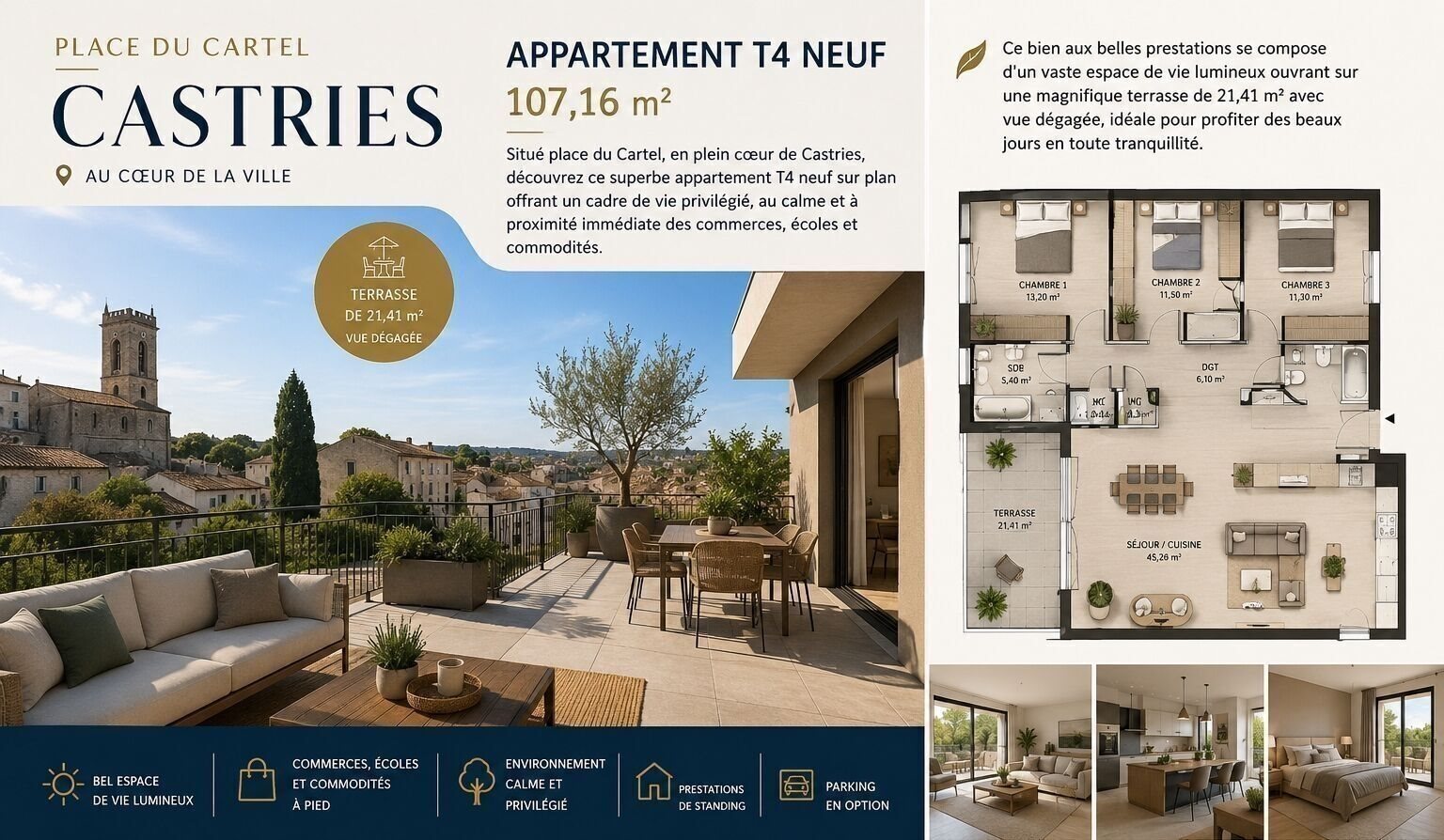 Appartement à vendre, 107m², Castries