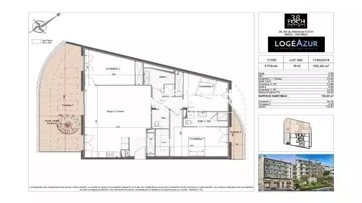 Appartement à vendre, 103m², Antibes
