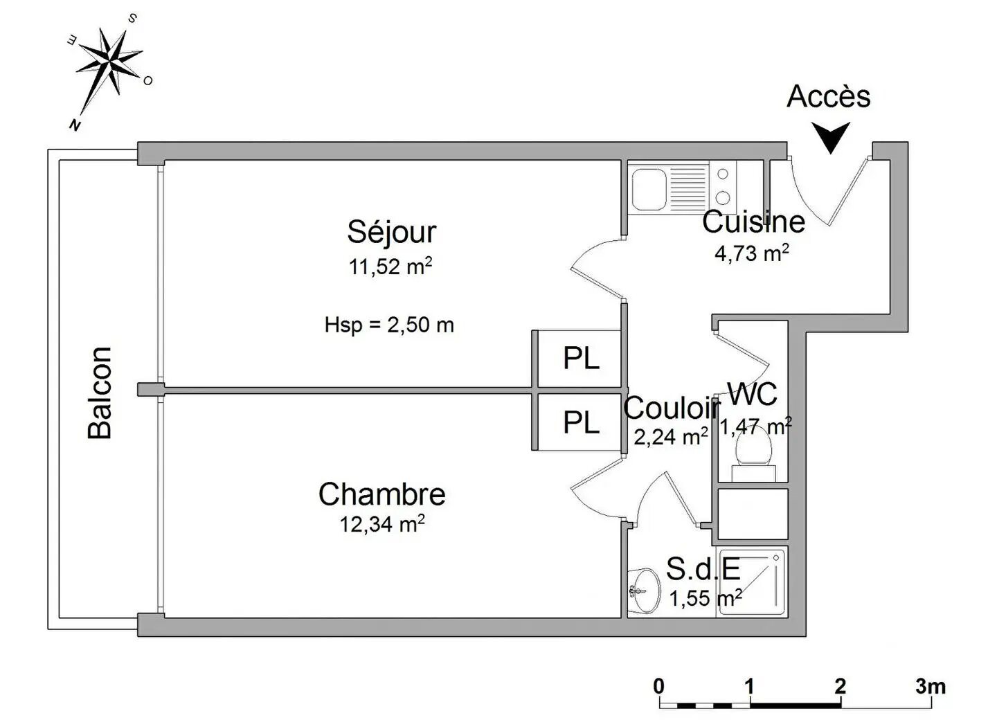 Appartement à louer, 33m², Rennes