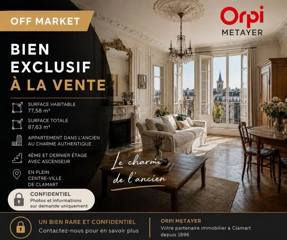 Appartement à vendre, 87m², Clamart