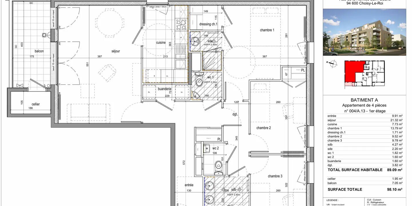 Appartement à louer, 89m², Choisy-le-Roi