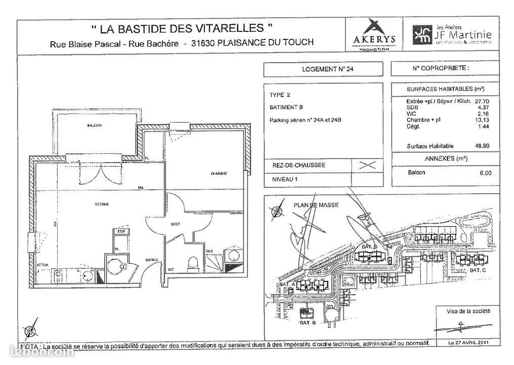 Appartement à louer, 49m², Plaisance-du-Touch