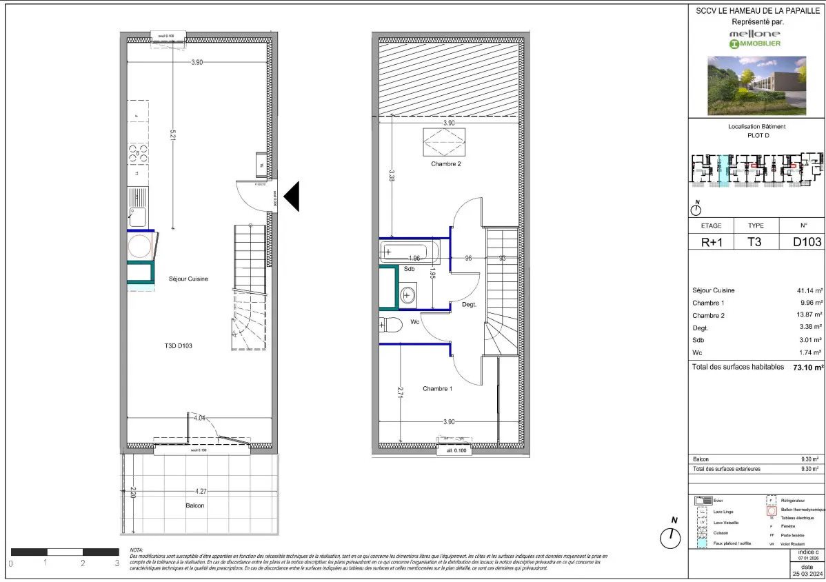Appartement à louer, 73m², Istres
