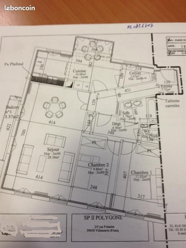 Appartement à louer, 85m², Valenciennes