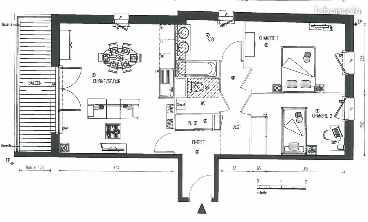 Appartement à louer, 63m², Pornic