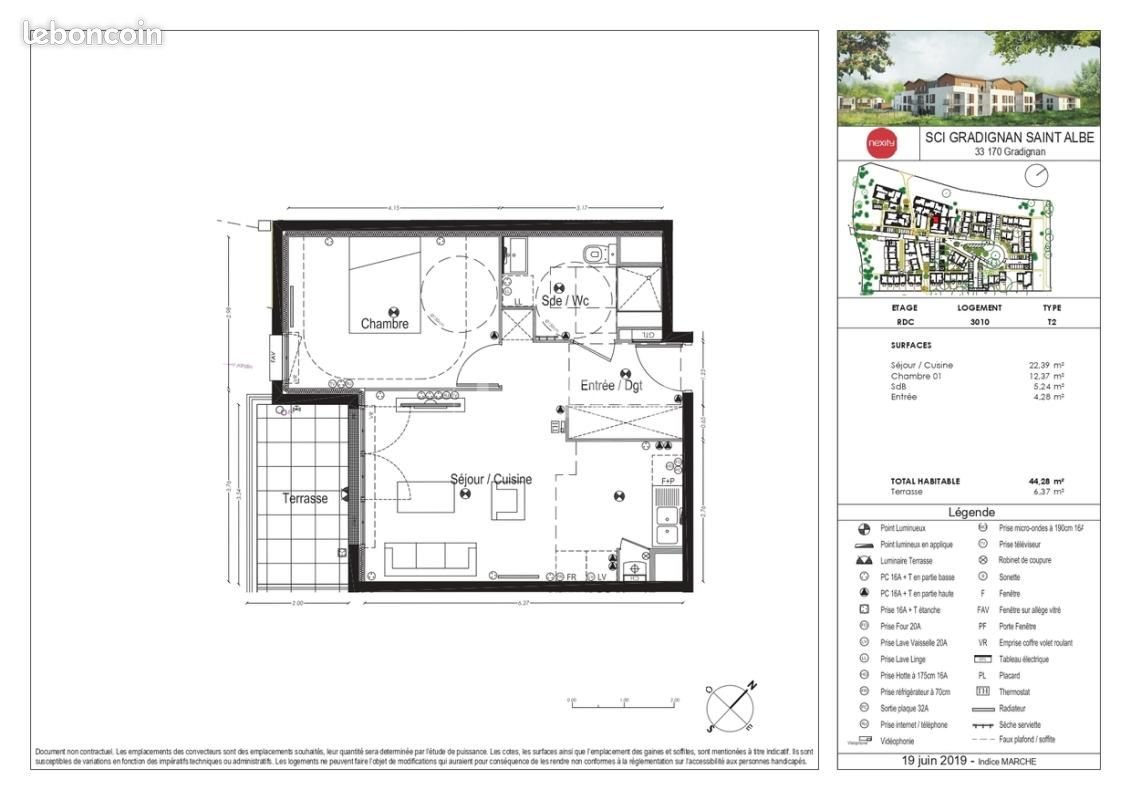 Appartement à louer, 43m², Gradignan