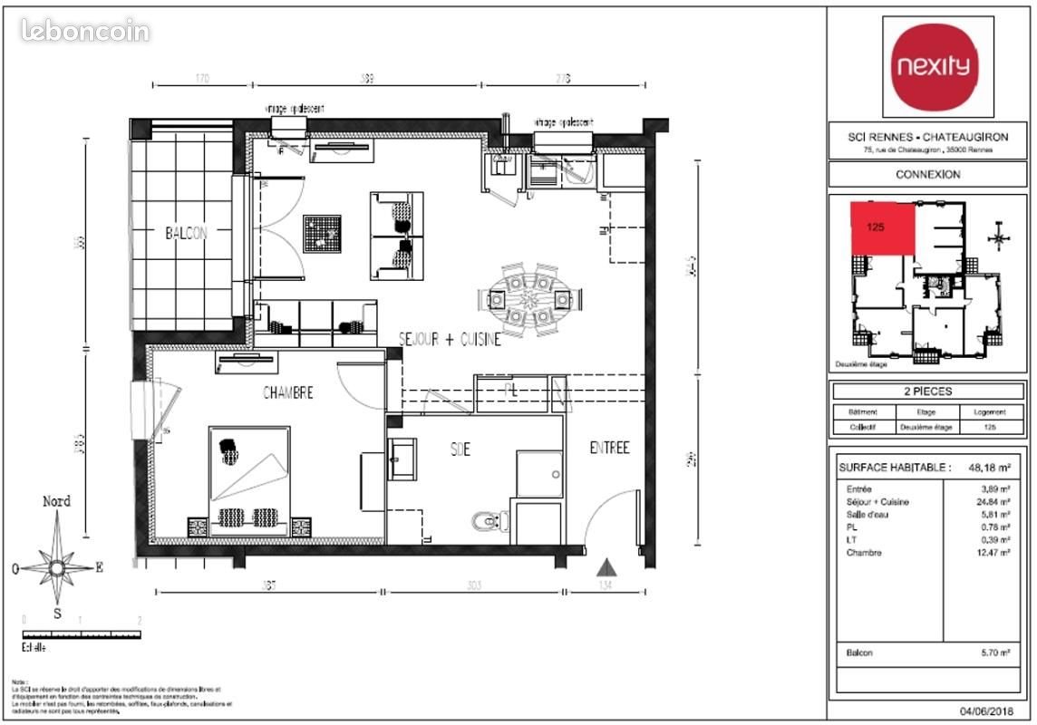 Appartement à vendre, 48m², Rennes