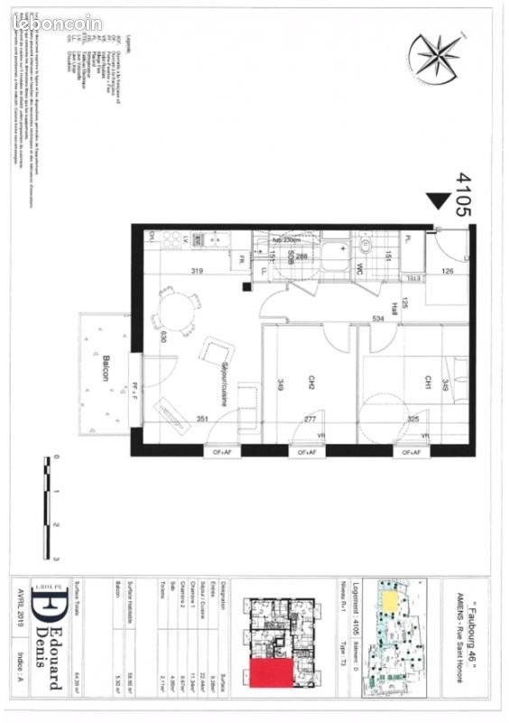 Appartement à louer, 58m², Amiens