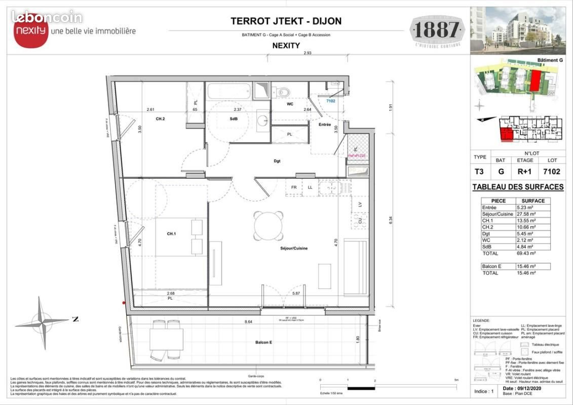 Appartement à louer, 70m², Dijon