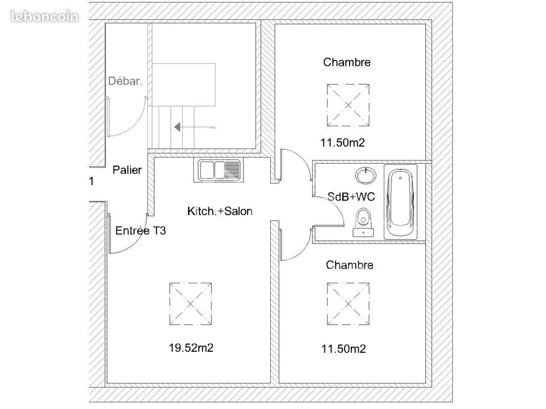 Appartement à louer, 27m², Beaurepaire