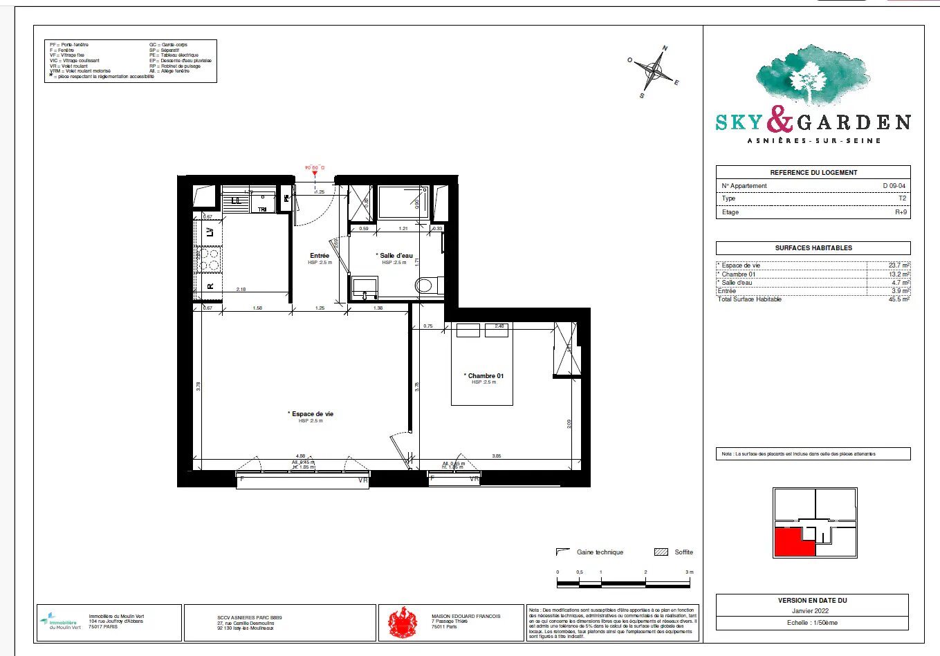 Appartement à louer, 45m², Asnières-sur-Seine