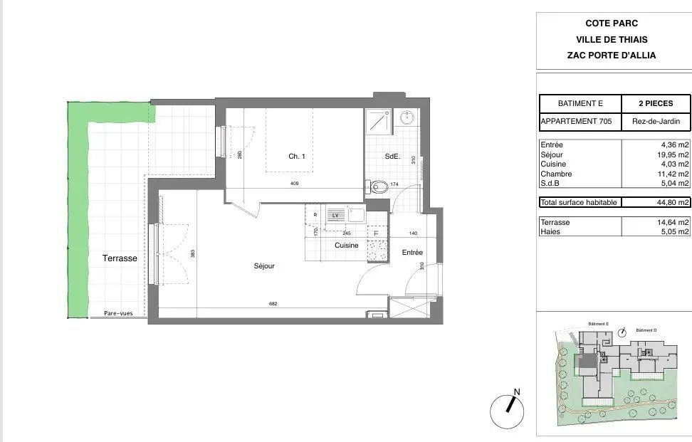 Appartement à louer, 44m², Thiais