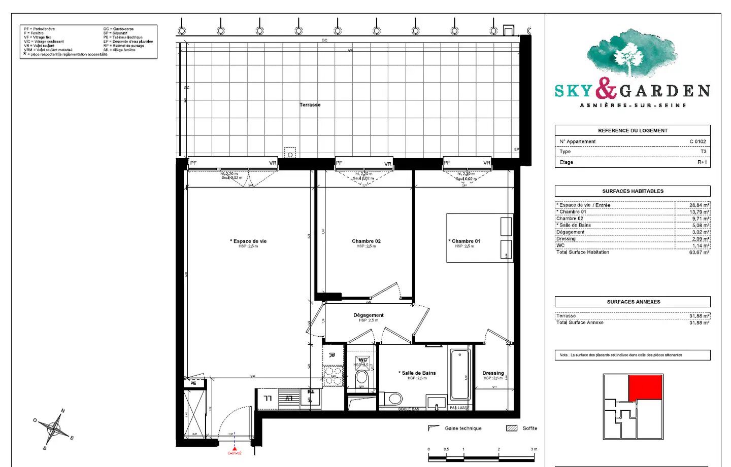 Appartement à louer, 63m², Asnières-sur-Seine
