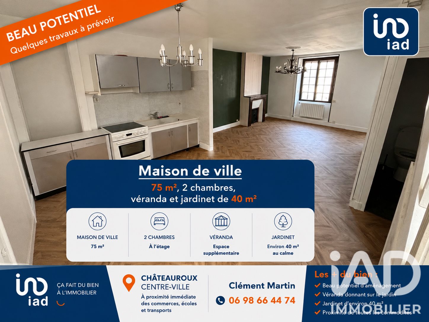 Maison à vendre, 75m², Châteauroux