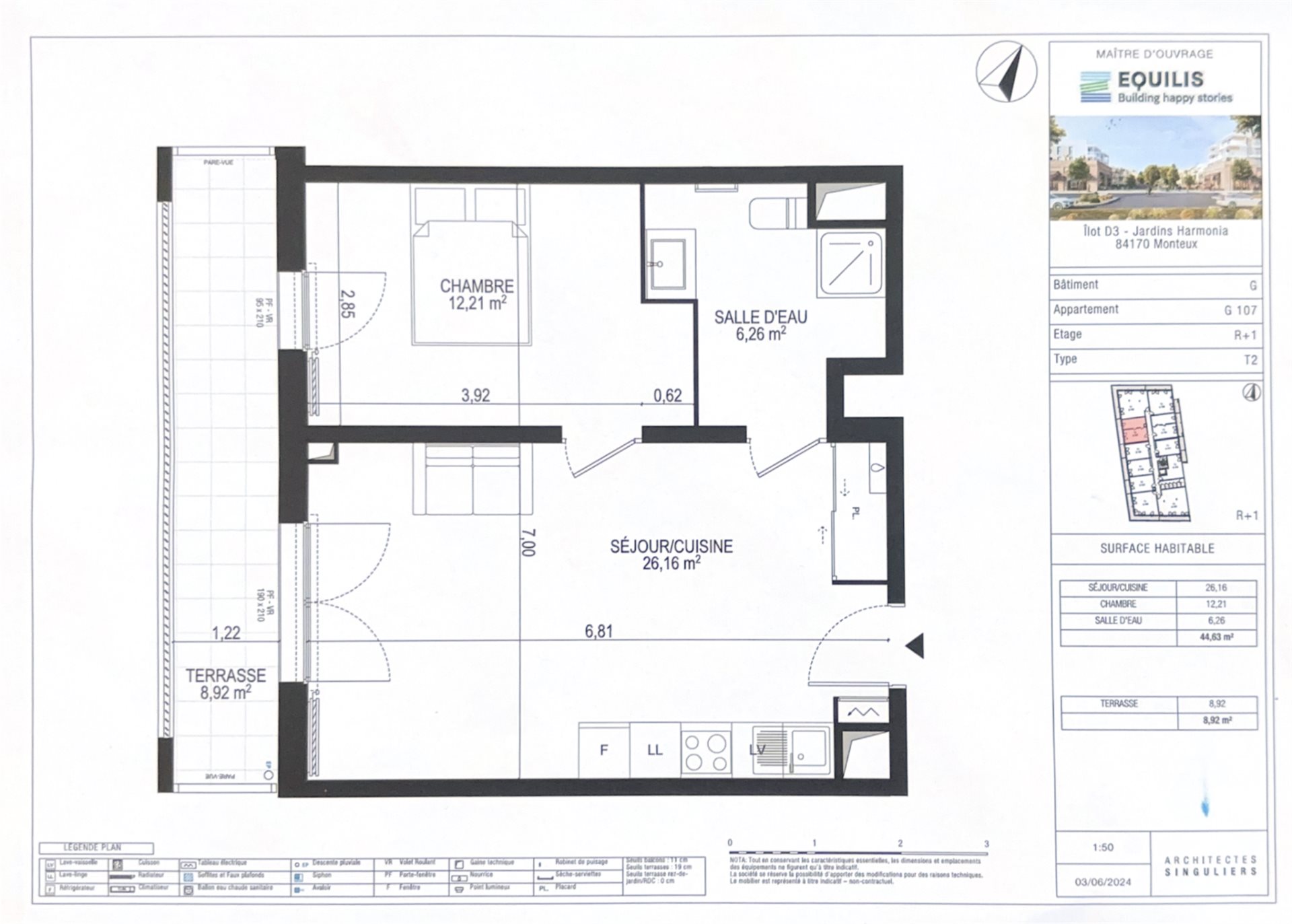 Appartement à louer, 45m², Monteux