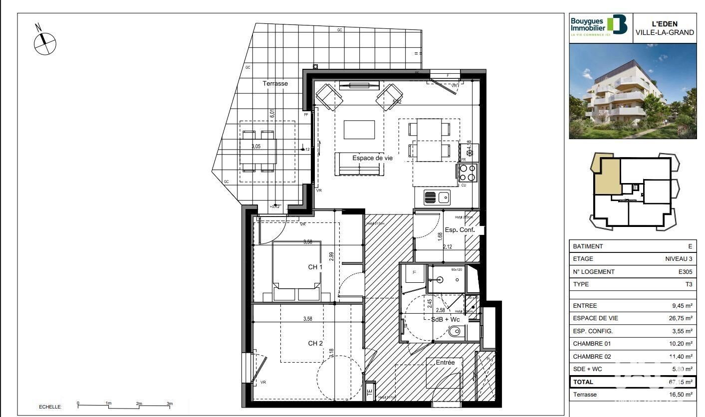 Appartement à vendre, 67m², Ville-la-Grand
