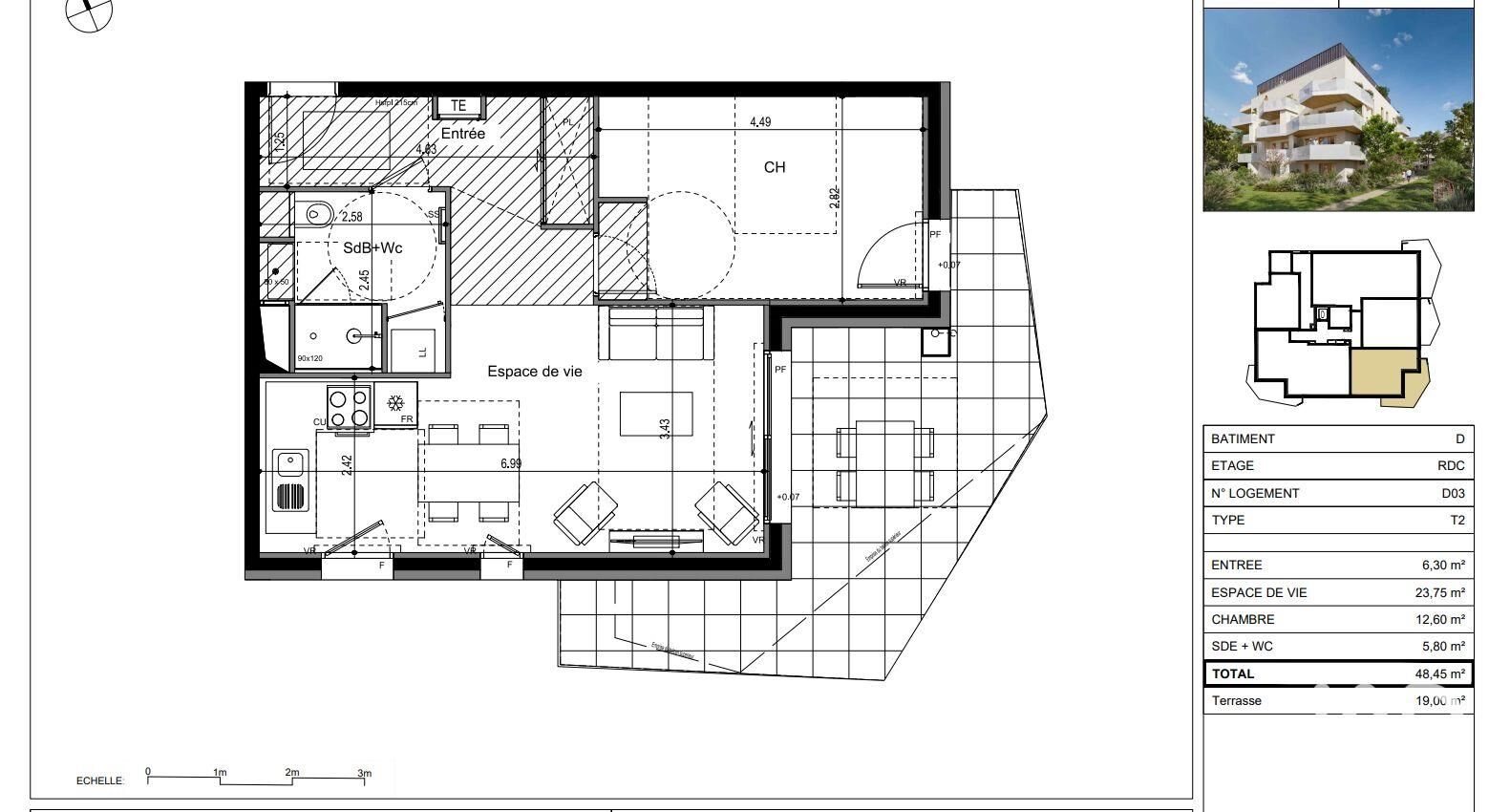 Appartement à vendre, 49m², Ville-la-Grand