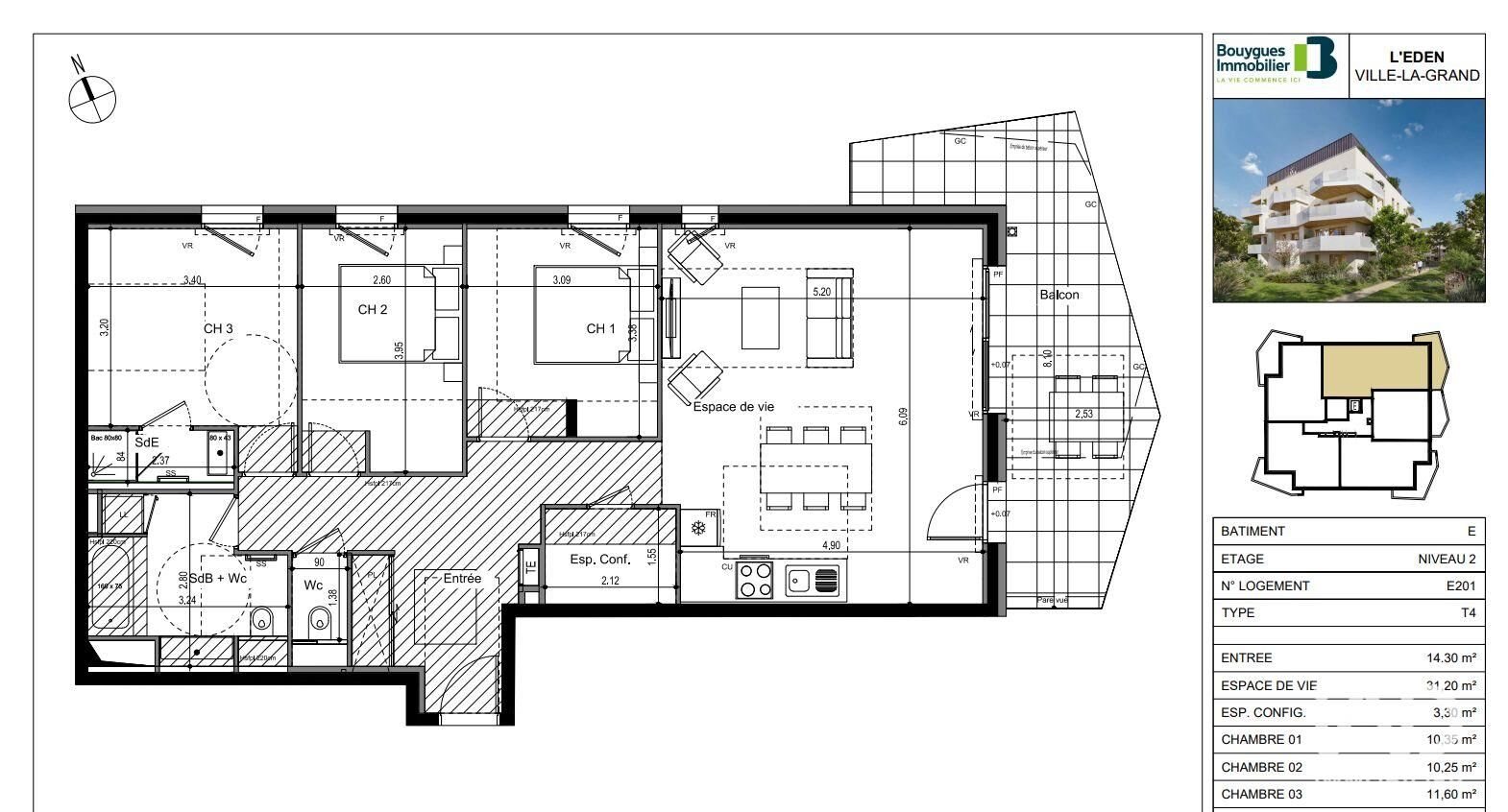Appartement à vendre, 91m², Ville-la-Grand