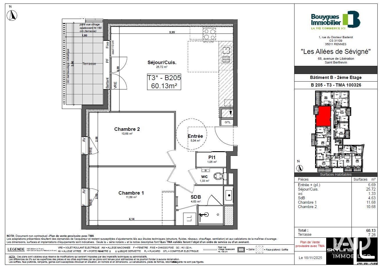 Appartement à vendre, 60m², Saint-Berthevin