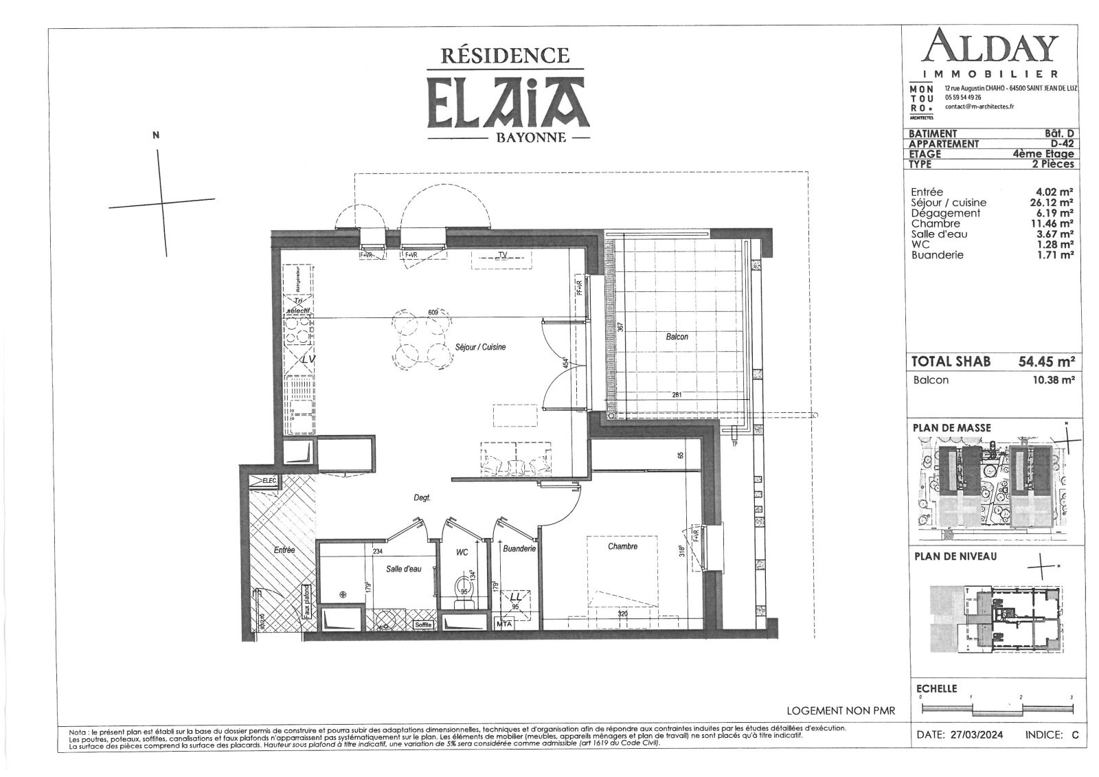 Appartement à louer, 55m², Bayonne