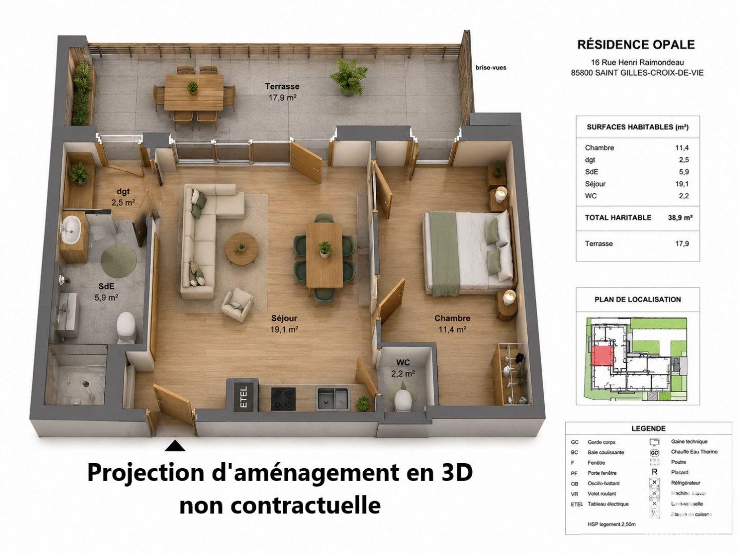 Appartement à vendre, 39m², Saint-Gilles-Croix-de-Vie