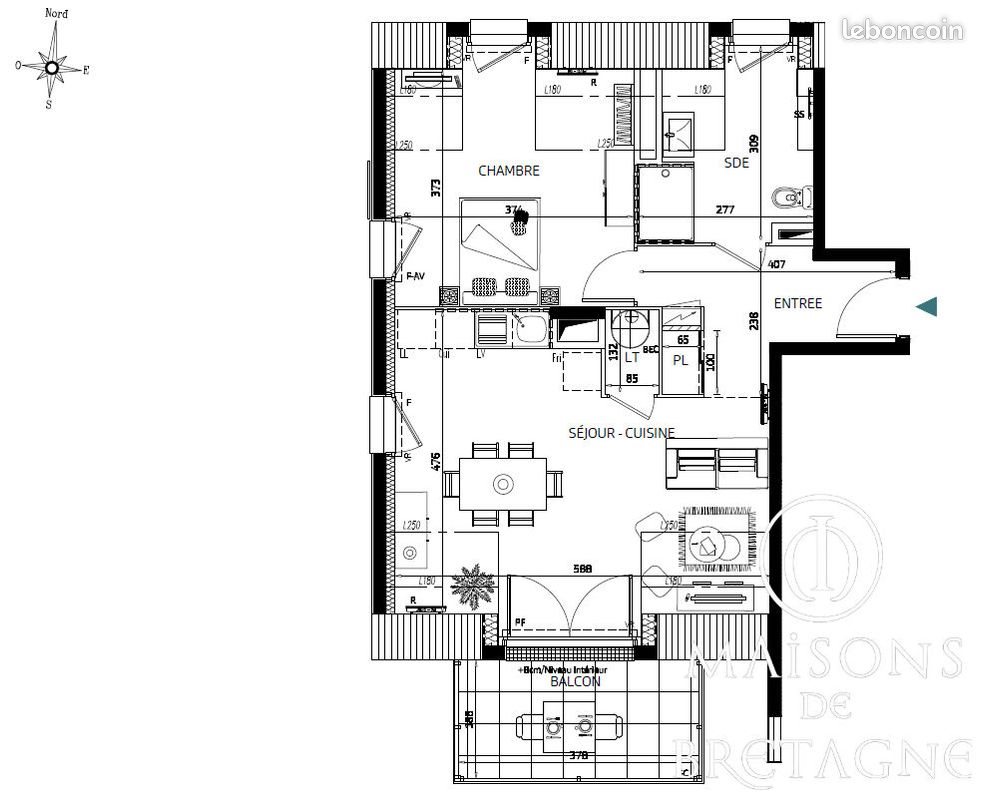 Appartement à vendre, 51m², Pont-Aven