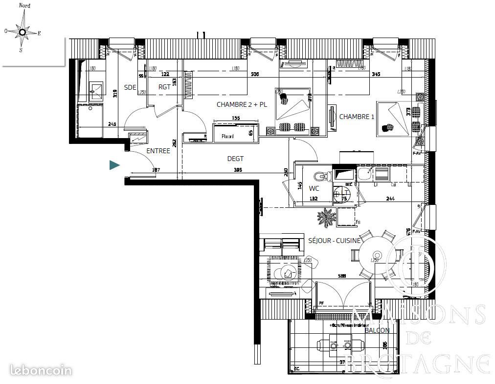 Appartement à vendre, 69m², Pont-Aven