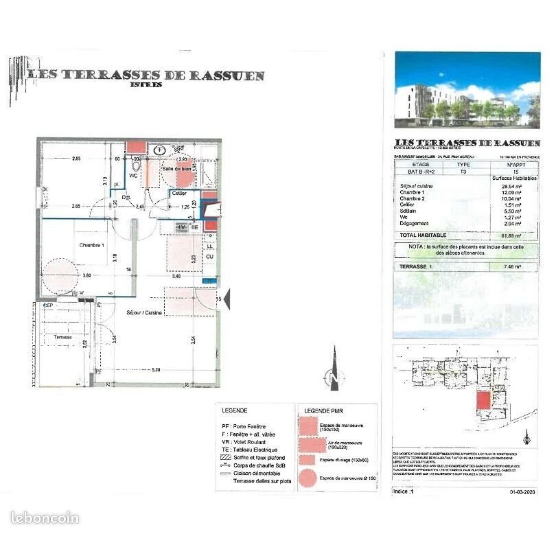 Appartement à louer, 61m², Istres