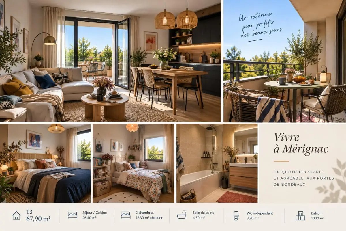 Appartement à vendre, 68m², Mérignac