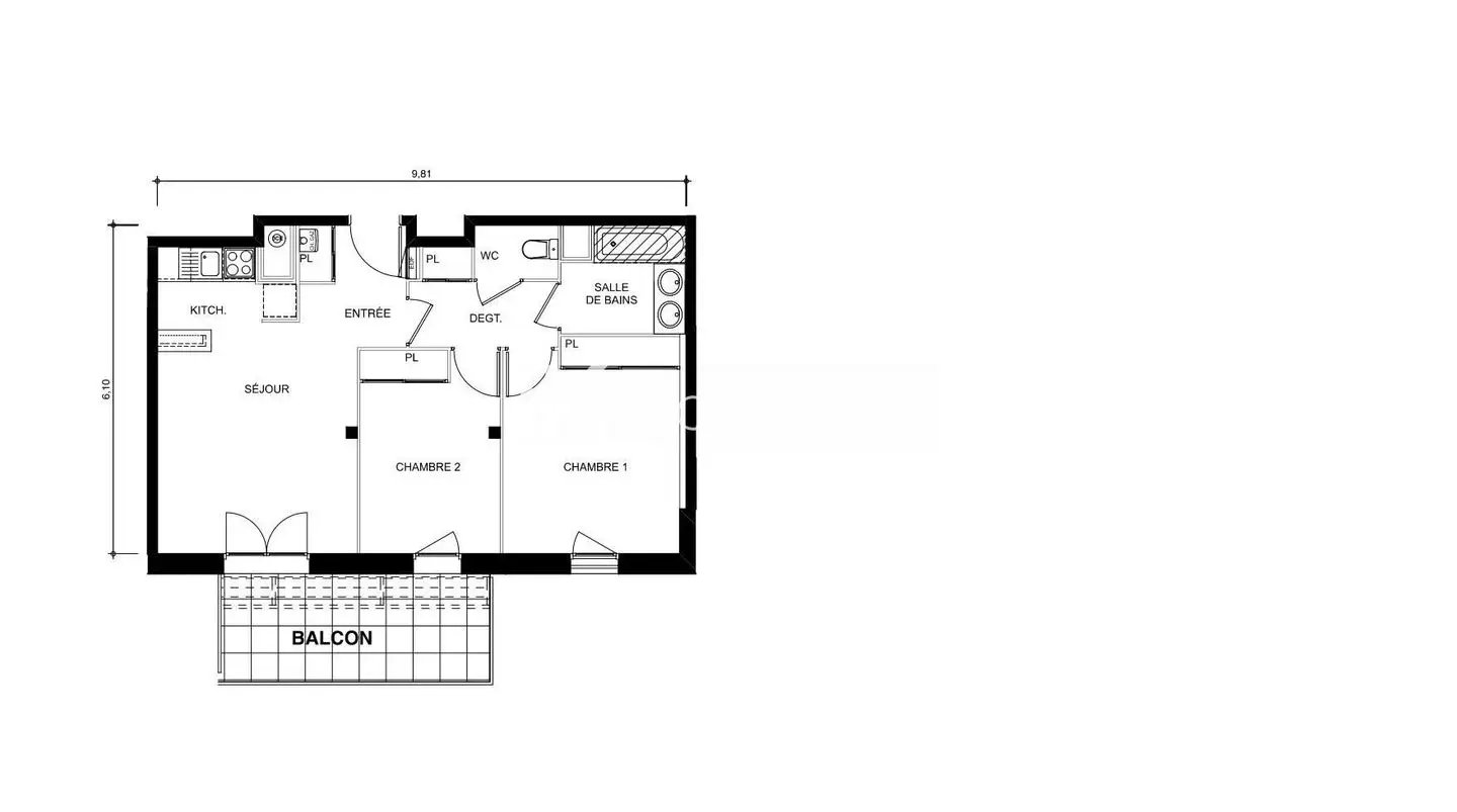 Appartement à louer, 57m², Toulouse