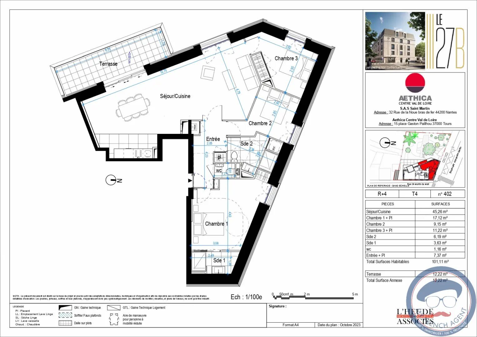 Appartement à vendre, 101m², Orléans