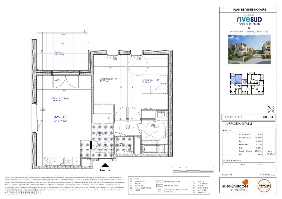Appartement à vendre, 65m², Sciez
