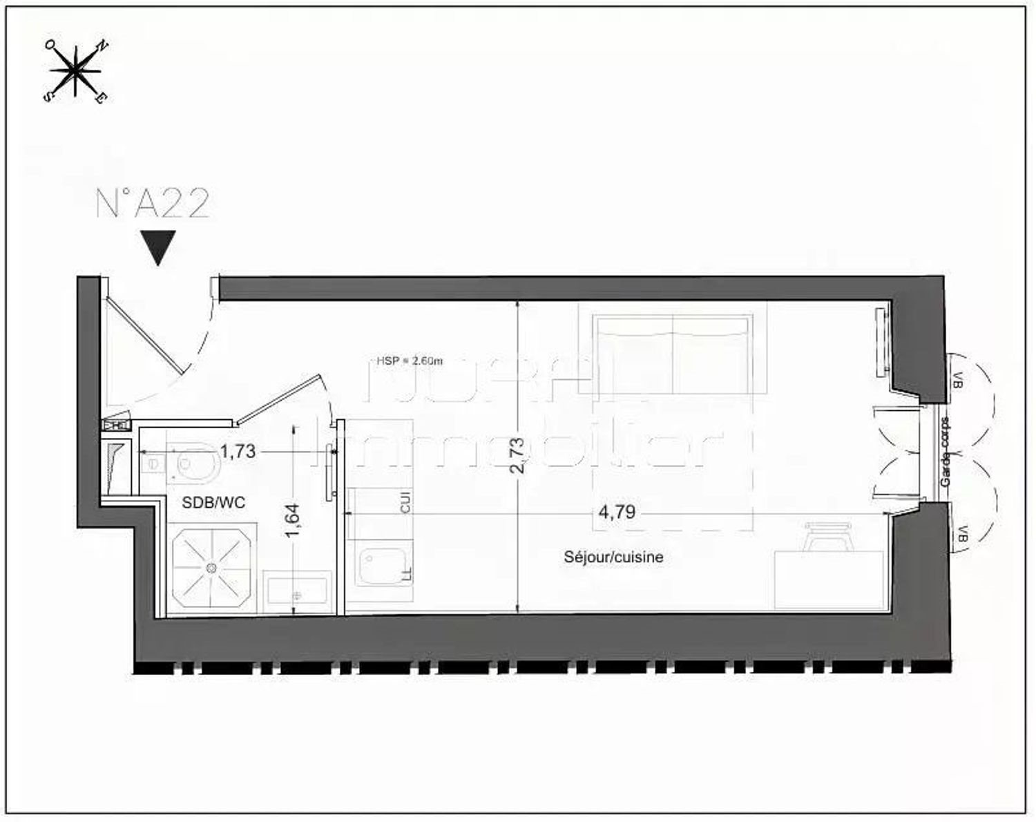 Appartement à vendre, 18m², Nice