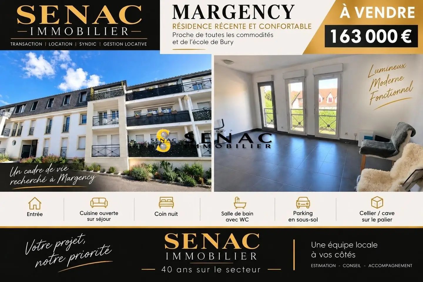 Appartement à vendre, 32m², Margency